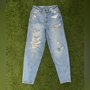 American Eagle Outfitters Sky Blue Ripped High Rise Jeans
